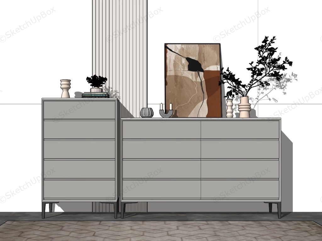 Bedroom Dresser Sets sketchup model preview - SketchupBox