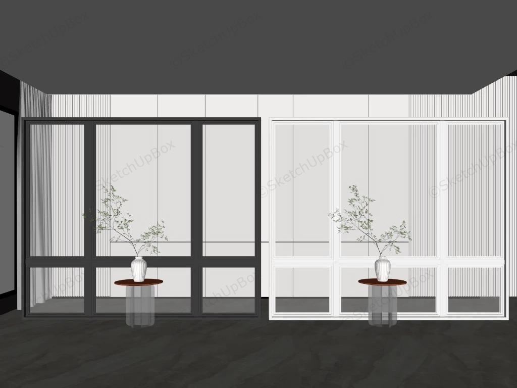 Modern Floor To Ceiling Windows sketchup model preview - SketchupBox