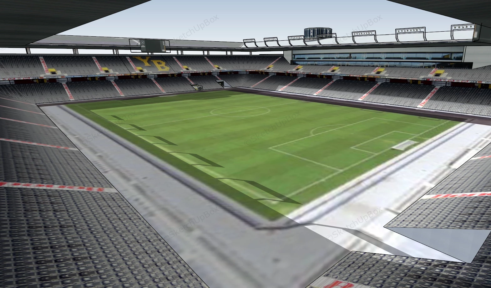 Soccer Stadium Design sketchup model preview - SketchupBox