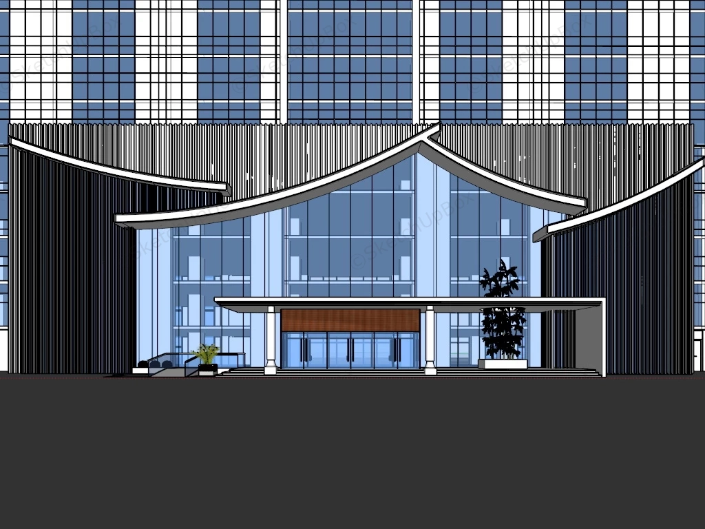 Hotel Main Entrance Door sketchup model preview - SketchupBox