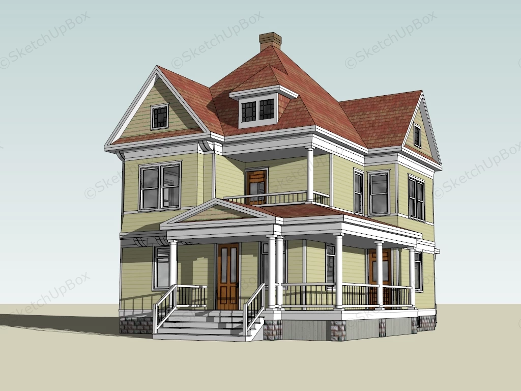 Modern Suburban House Exterior sketchup model preview - SketchupBox