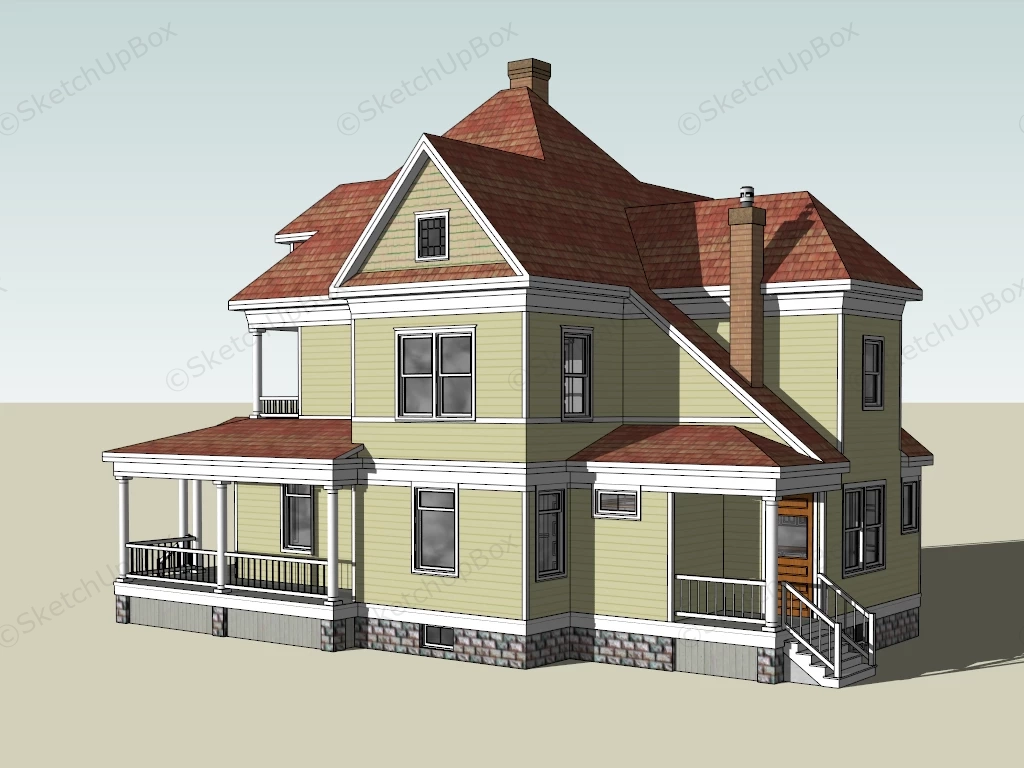 Modern Suburban House Exterior sketchup model preview - SketchupBox