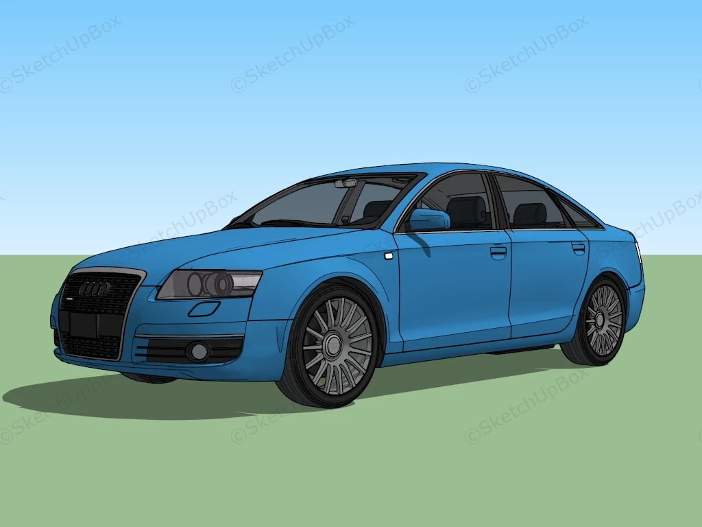 Light Blue Audi A6 sketchup model preview - SketchupBox