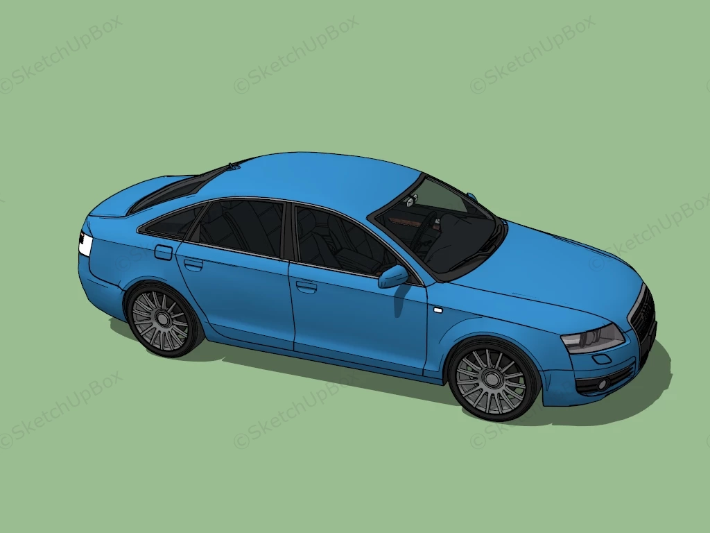 Light Blue Audi A6 sketchup model preview - SketchupBox