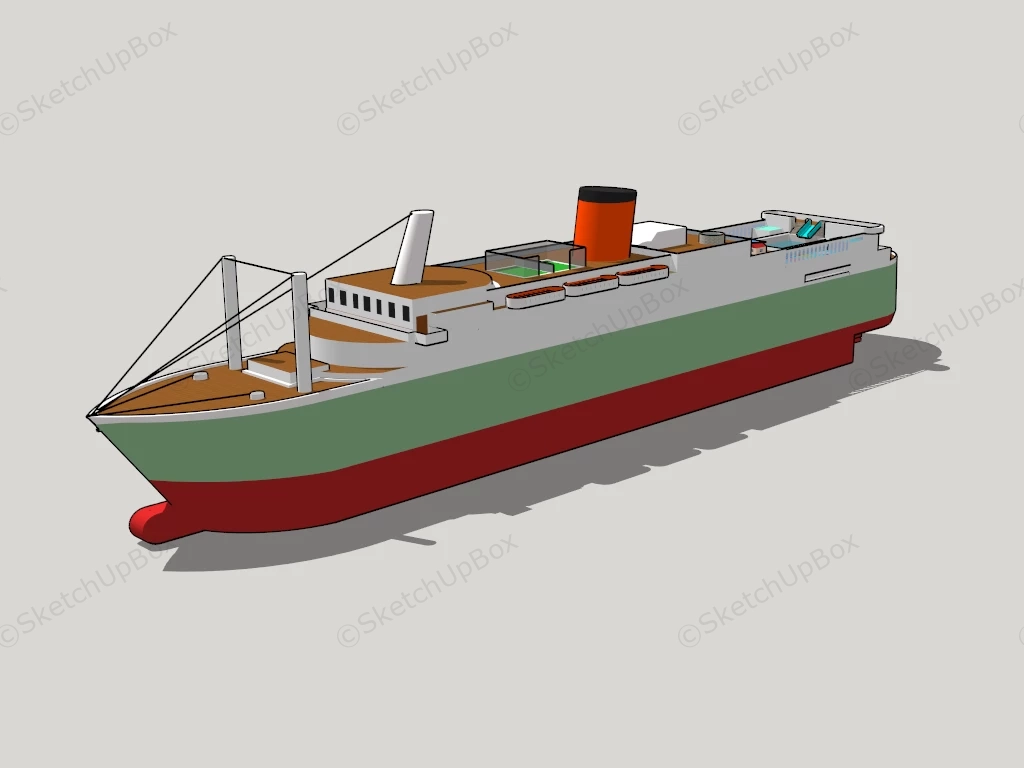 Small Cruise Ship sketchup model preview - SketchupBox