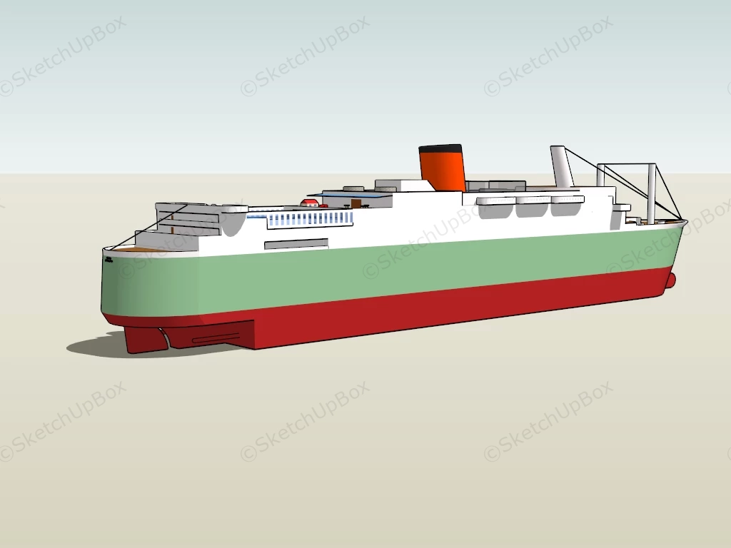 Small Cruise Ship sketchup model preview - SketchupBox