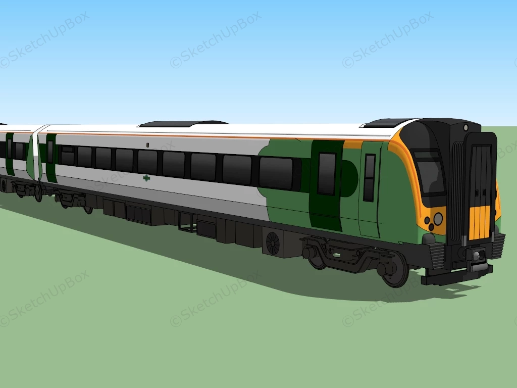 Passenger Train Cars sketchup model preview - SketchupBox