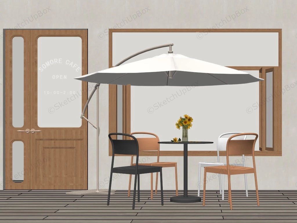 Cafe Outdoor Table And Chairs sketchup model preview - SketchupBox