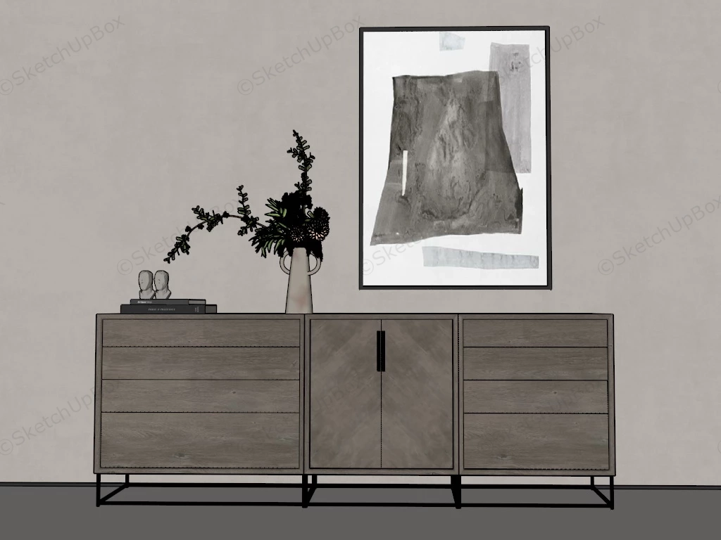 Wabi Sabi Sideboard For Living Room sketchup model preview - SketchupBox