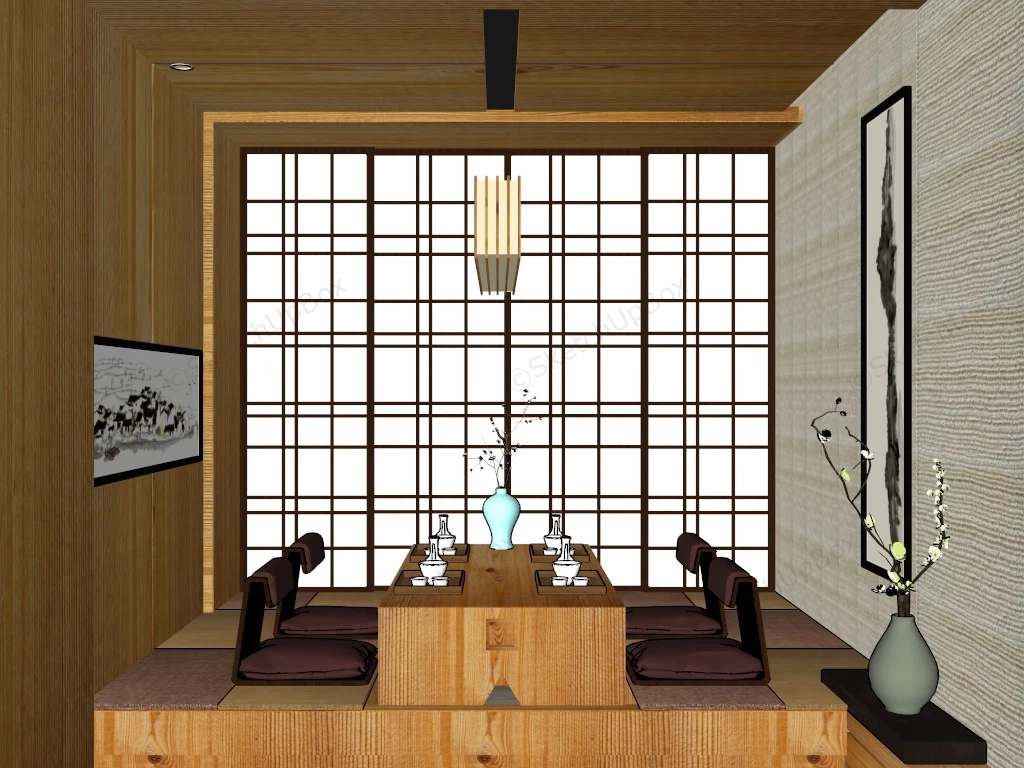 Small Japanese Dining Room Idea sketchup model preview - SketchupBox