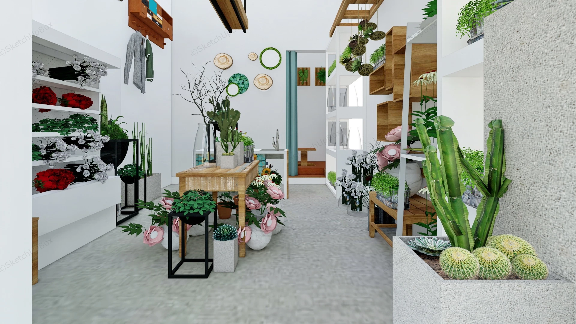 Small Flower Garden Shop sketchup model preview - SketchupBox