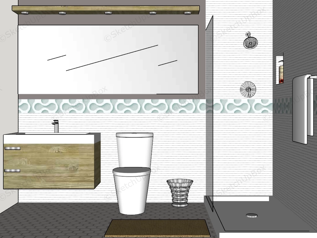 Small Bathroom Layout sketchup model preview - SketchupBox