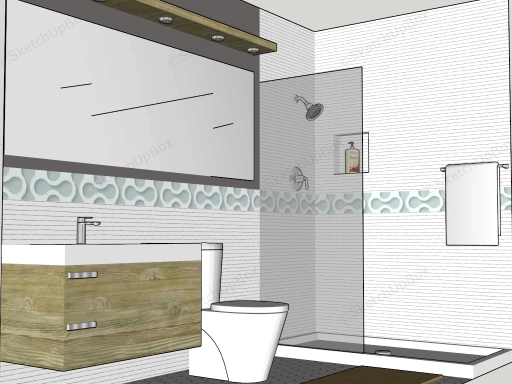 Small Bathroom Layout sketchup model preview - SketchupBox