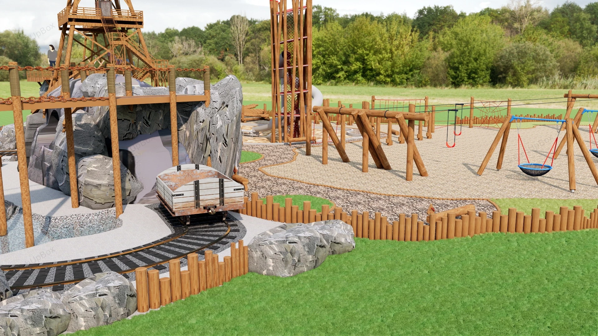 Mining Themed Adventure Playground sketchup model preview - SketchupBox