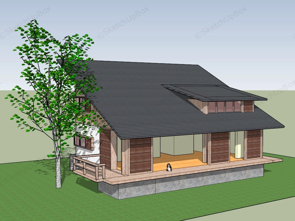 Small Country Cabin sketchup model preview - SketchupBox