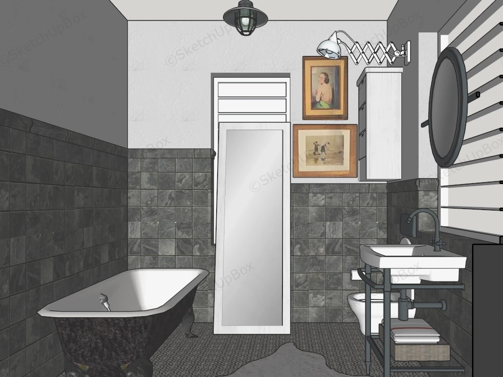 Small Vintage Bathroom Idea sketchup model preview - SketchupBox