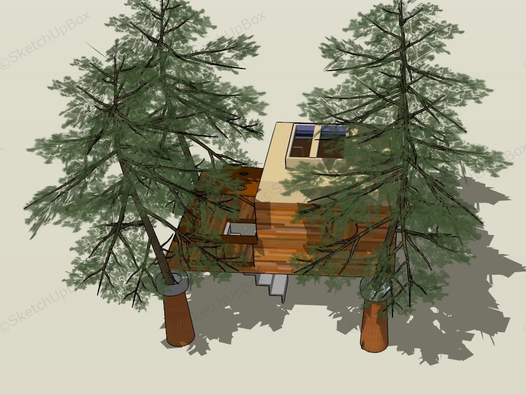 Treehouse With Stairs sketchup model preview - SketchupBox