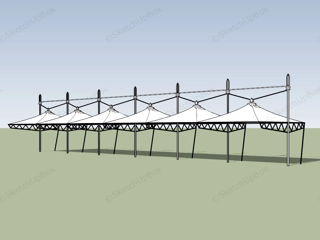 Car Park Carport Canopy sketchup model preview - SketchupBox