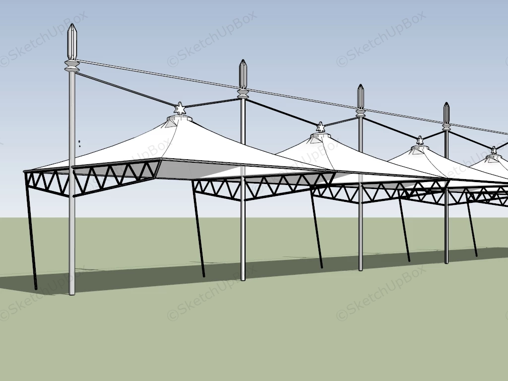 Car Park Carport Canopy sketchup model preview - SketchupBox