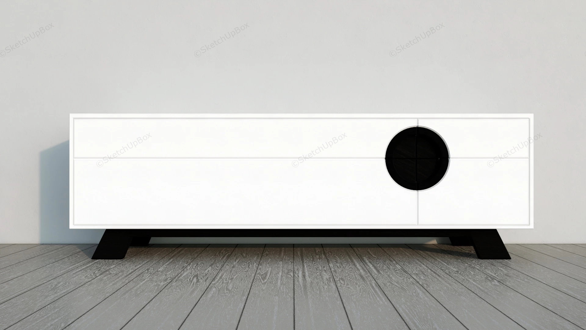 White Modern Tv Stand sketchup model preview - SketchupBox