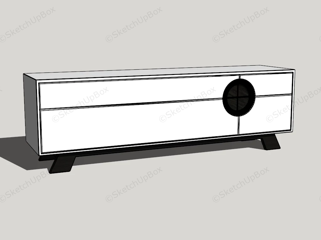 White Modern Tv Stand sketchup model preview - SketchupBox