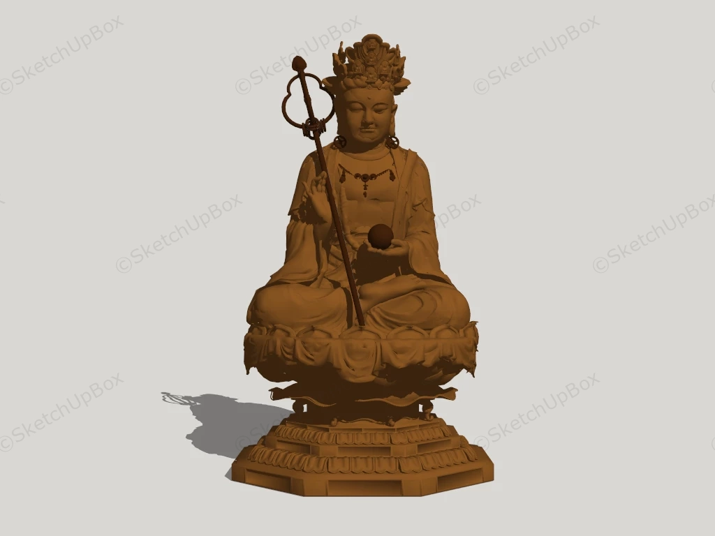 Large Sitting Buddha Statue sketchup model preview - SketchupBox