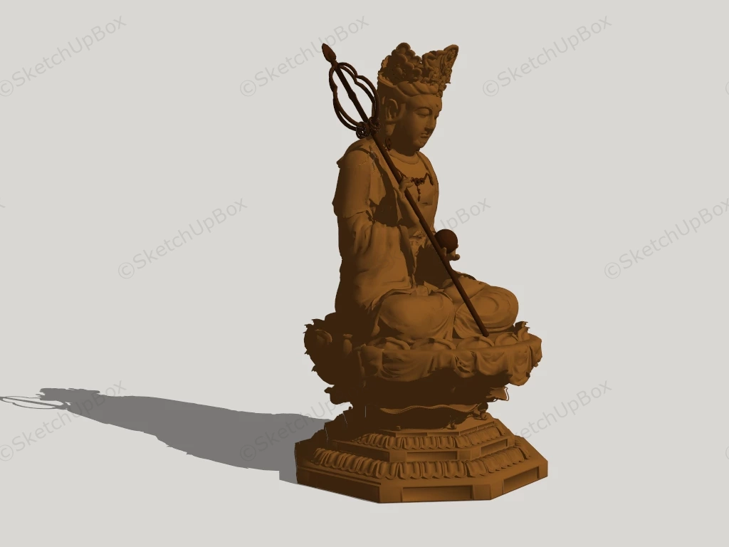 Large Sitting Buddha Statue sketchup model preview - SketchupBox