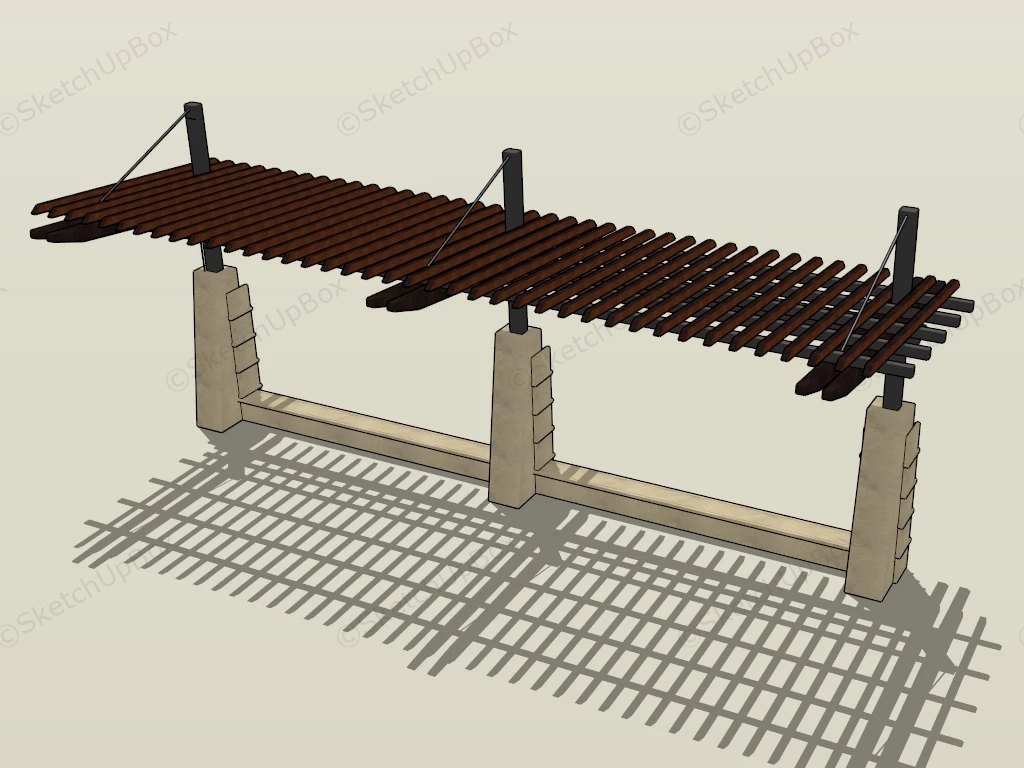 Cantilever Pergola Design Idea sketchup model preview - SketchupBox