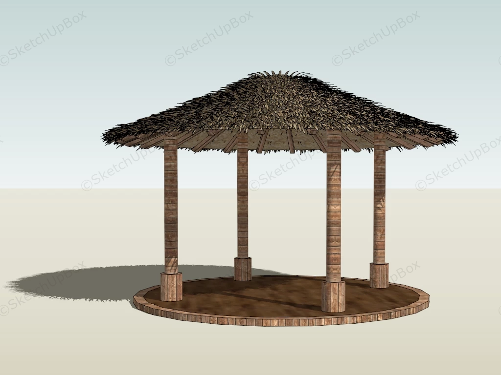 Tropical Wood Pavilion sketchup model preview - SketchupBox