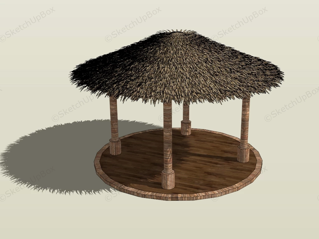 Tropical Wood Pavilion sketchup model preview - SketchupBox