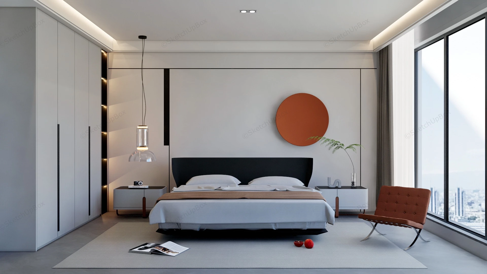 Contemporary Bedroom Ideas sketchup model preview - SketchupBox