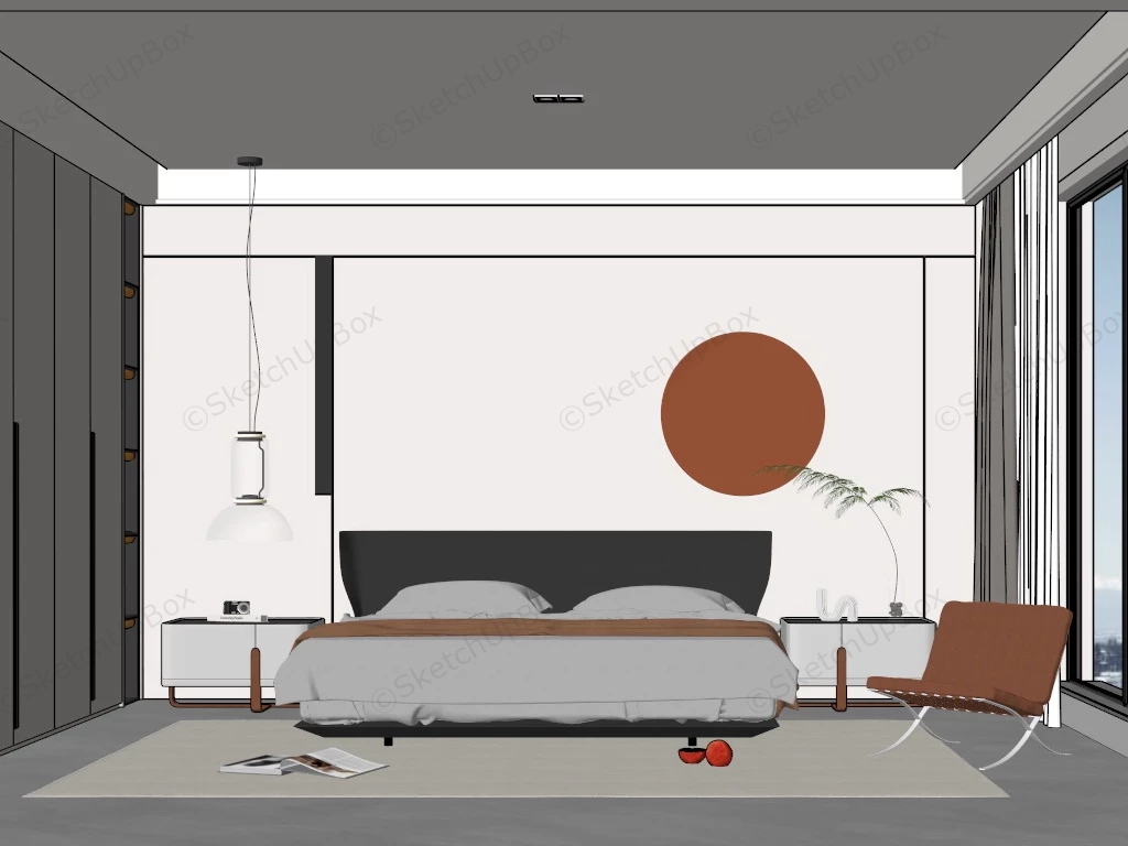 Contemporary Bedroom Ideas sketchup model preview - SketchupBox