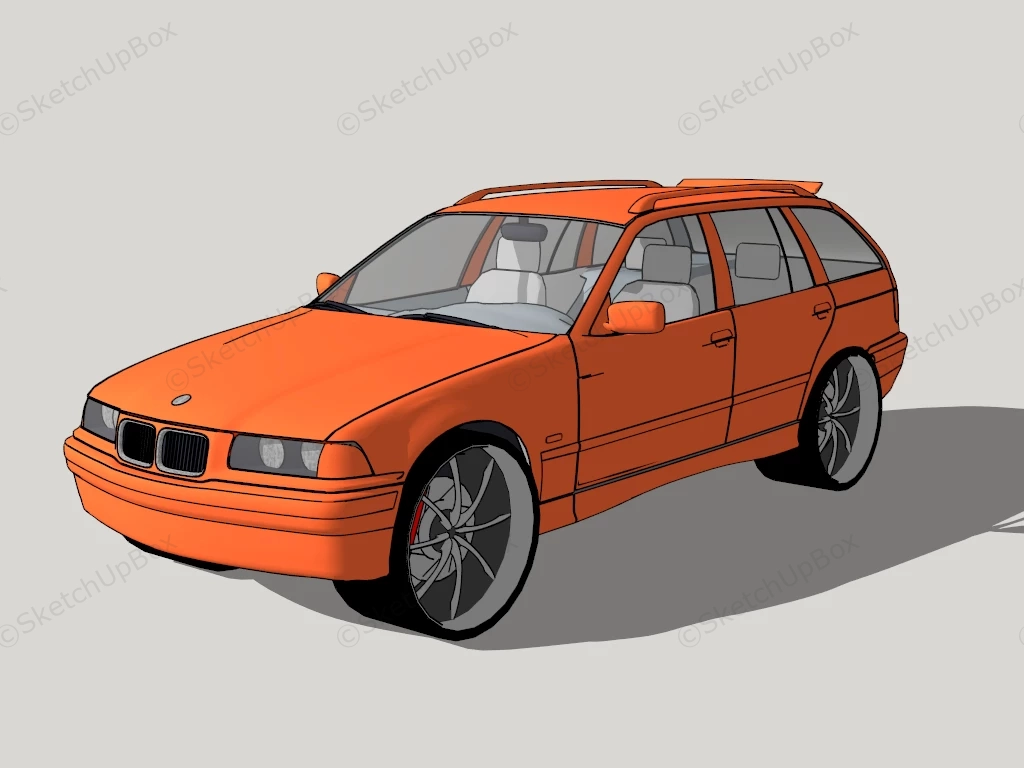 BMW E46 Wagon sketchup model preview - SketchupBox