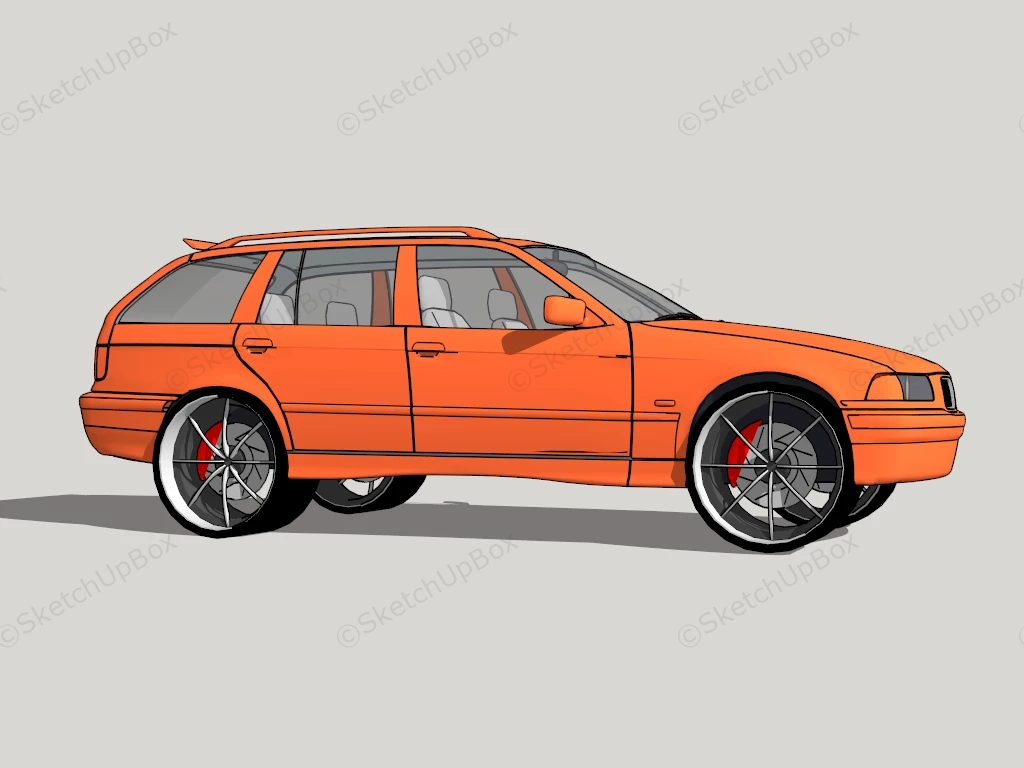 BMW E46 Wagon sketchup model preview - SketchupBox