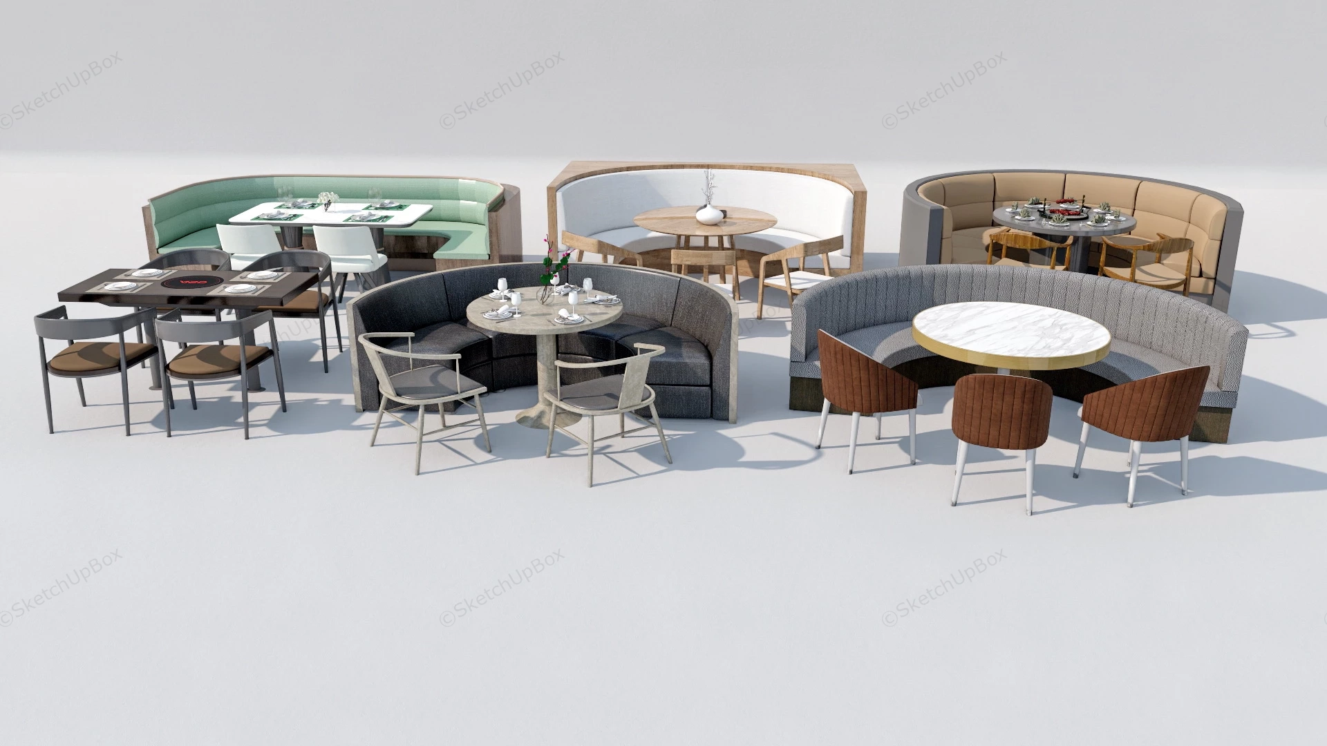 Restaurant Booth Design Ideas sketchup model preview - SketchupBox