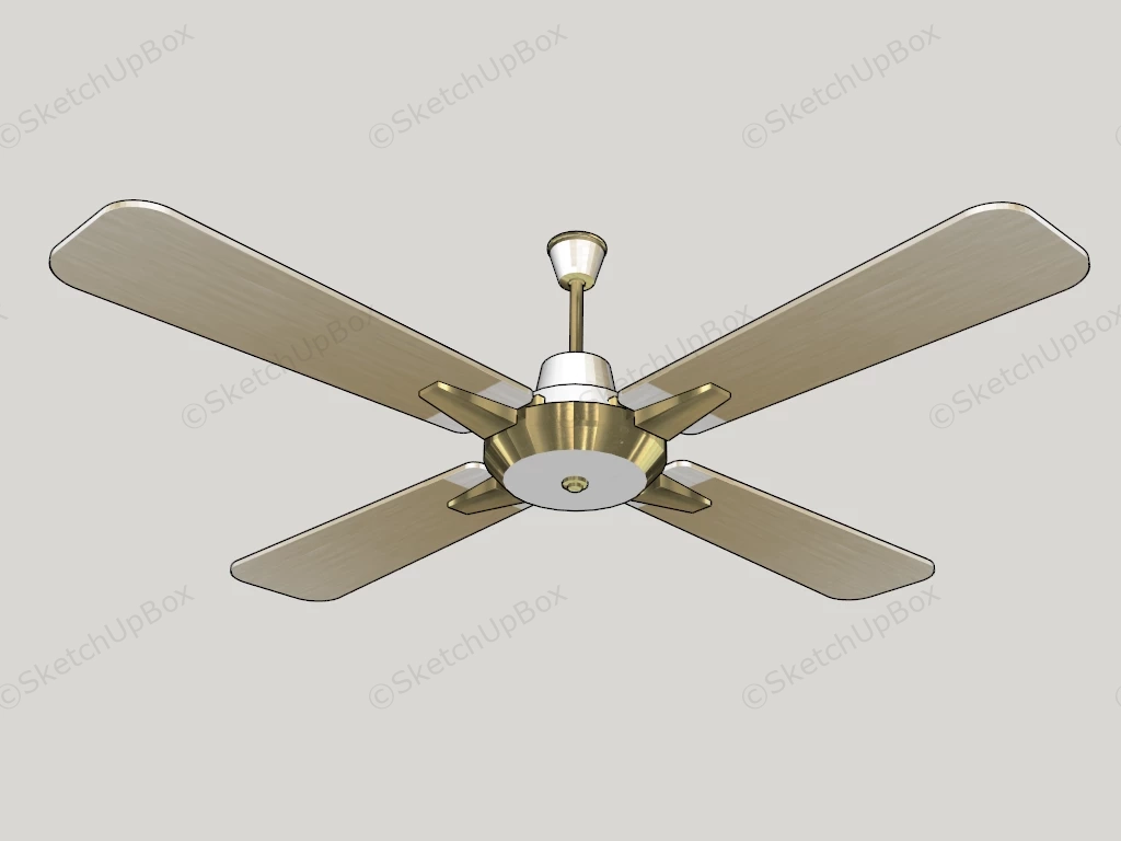 Brass Ceiling Fan sketchup model preview - SketchupBox