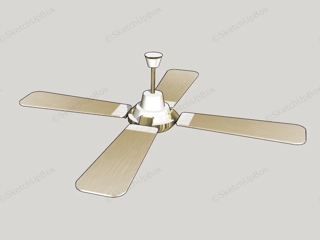 Brass Ceiling Fan sketchup model preview - SketchupBox