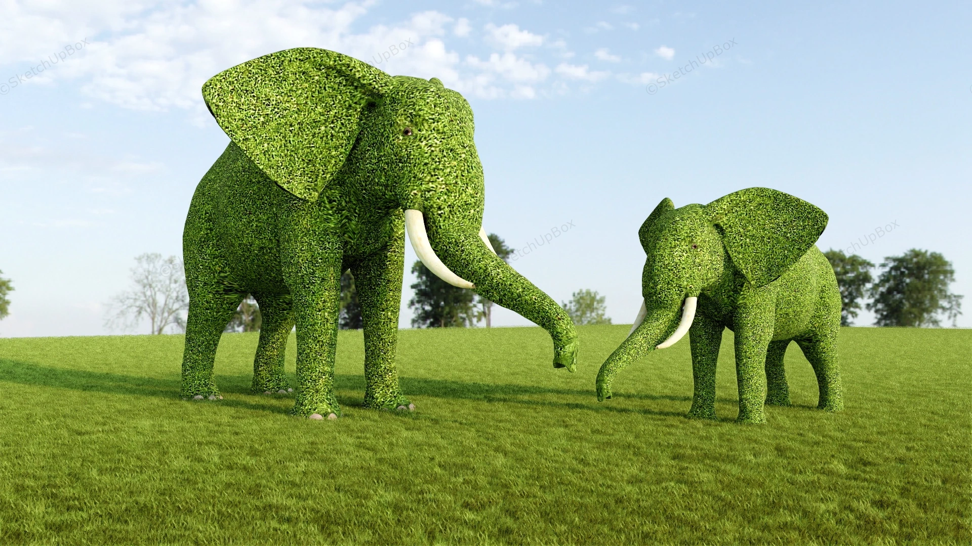 Elephant Topiary sketchup model preview - SketchupBox