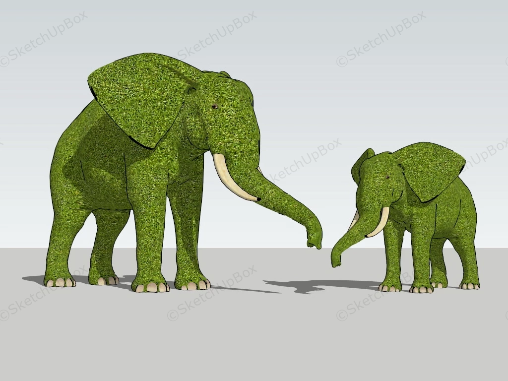 Elephant Topiary sketchup model preview - SketchupBox