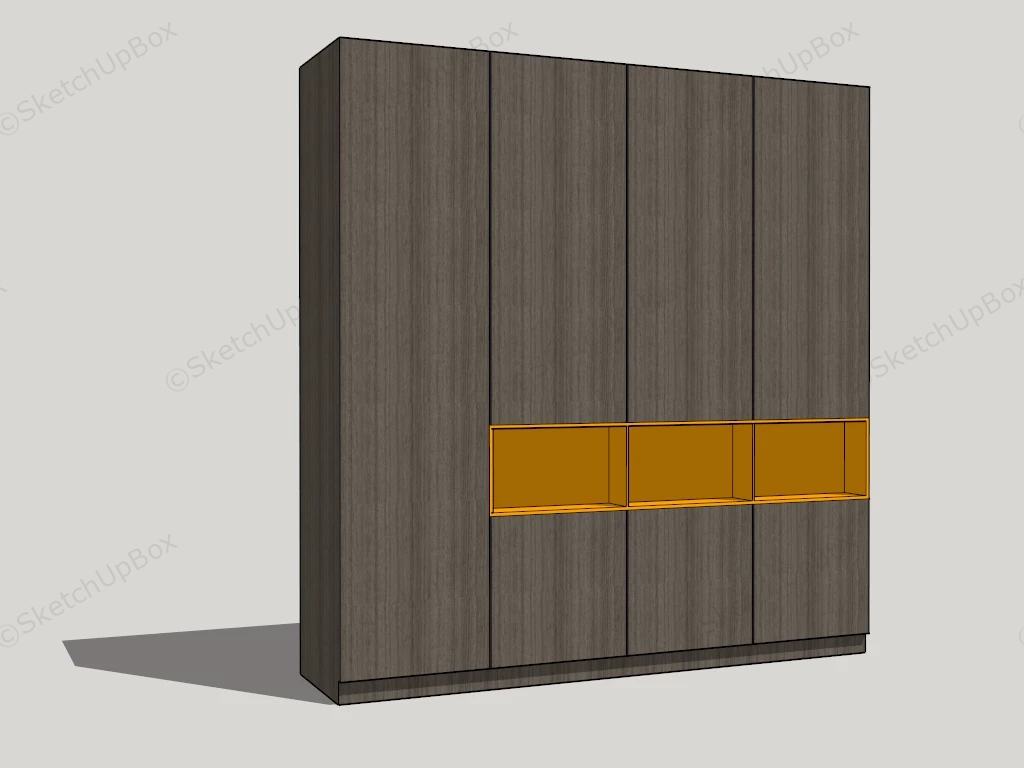 Modern Wardrobe Cabinet sketchup model preview - SketchupBox