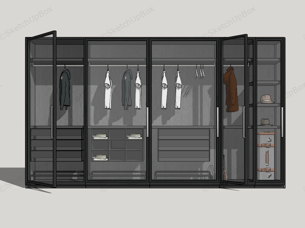 Glass Door Wardrobe Design sketchup model preview - SketchupBox