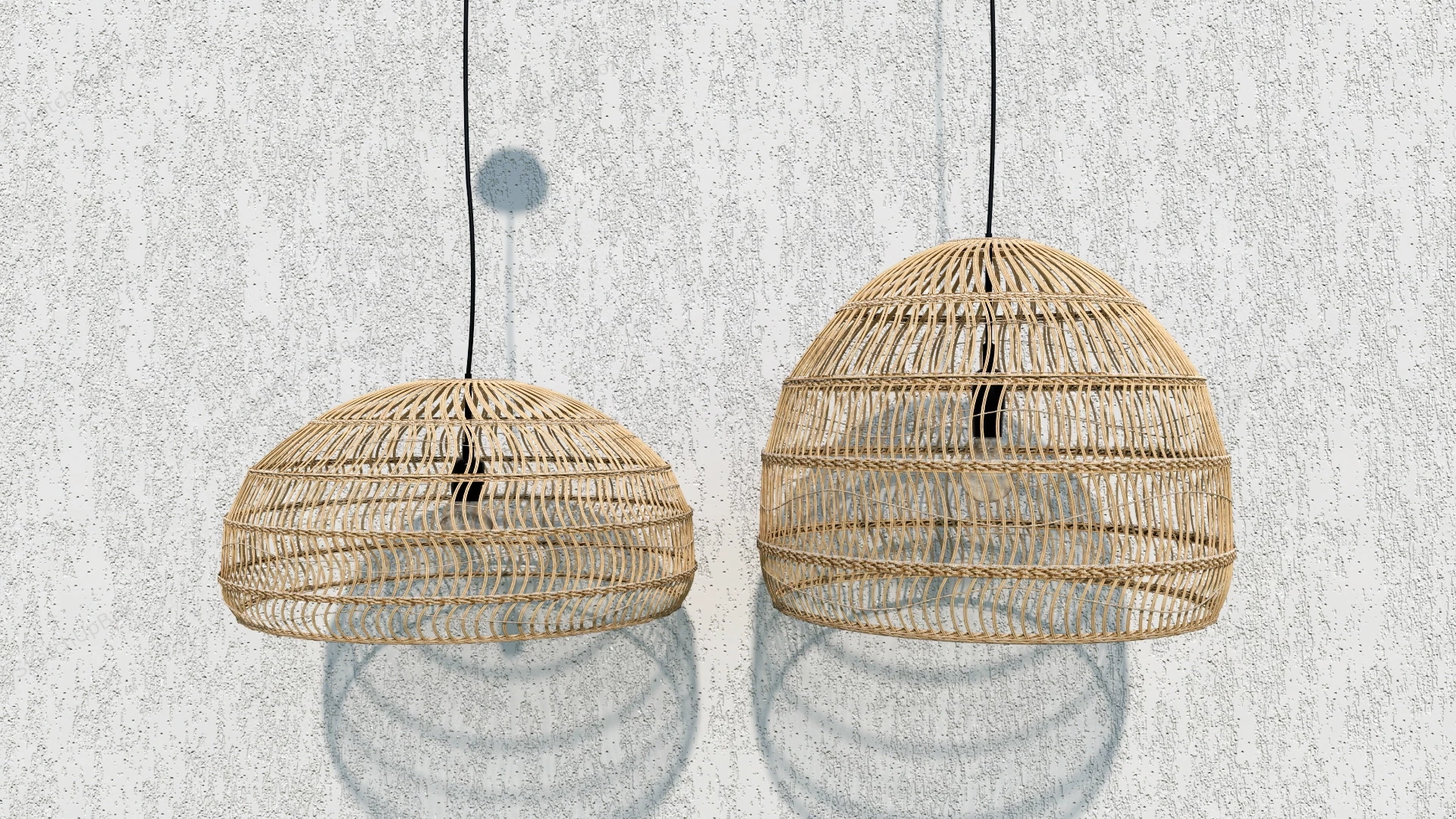 Rattan Dome Pendant Lights sketchup model preview - SketchupBox