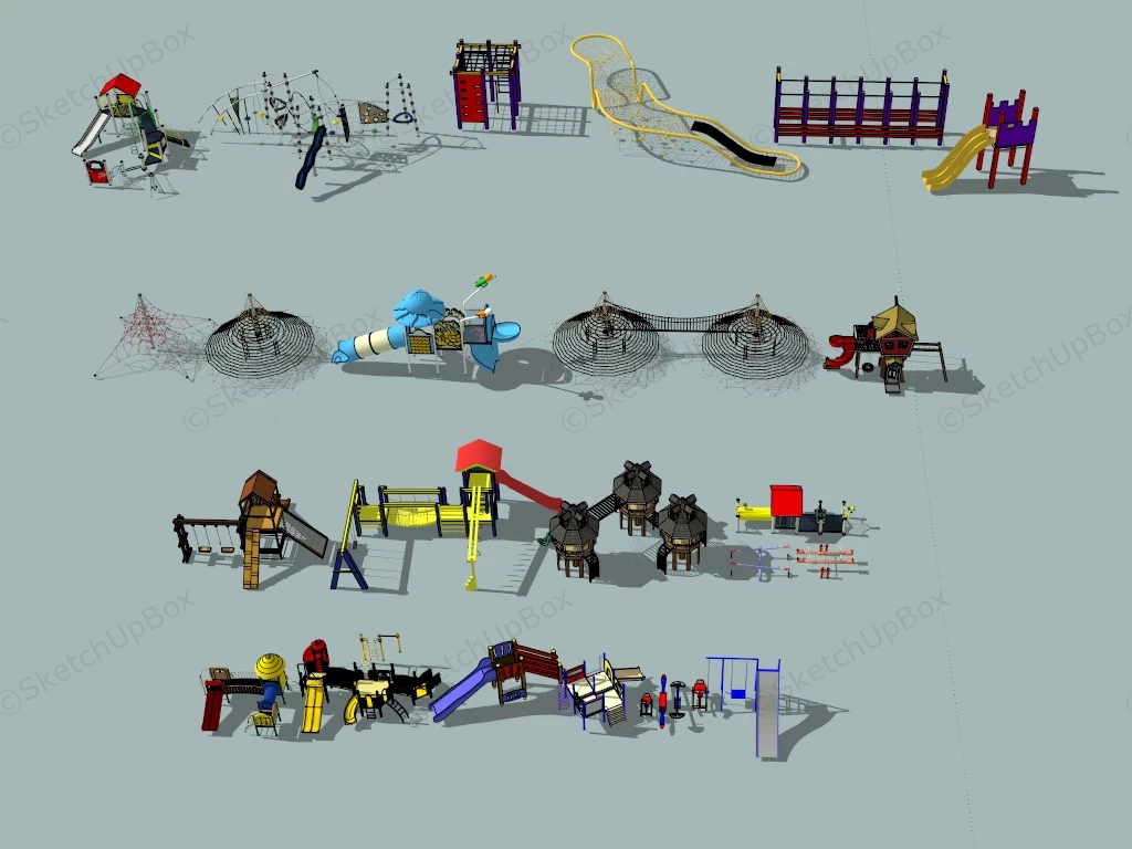 Playground Equipment Collection sketchup model preview - SketchupBox