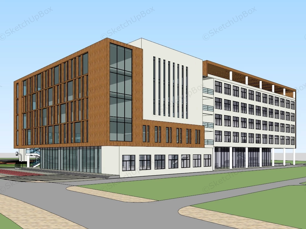 Modern Schools Plan Architecture sketchup model preview - SketchupBox