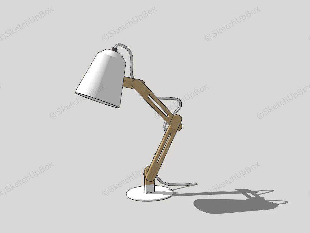 Wood Adjustable Desk Lamp sketchup model preview - SketchupBox