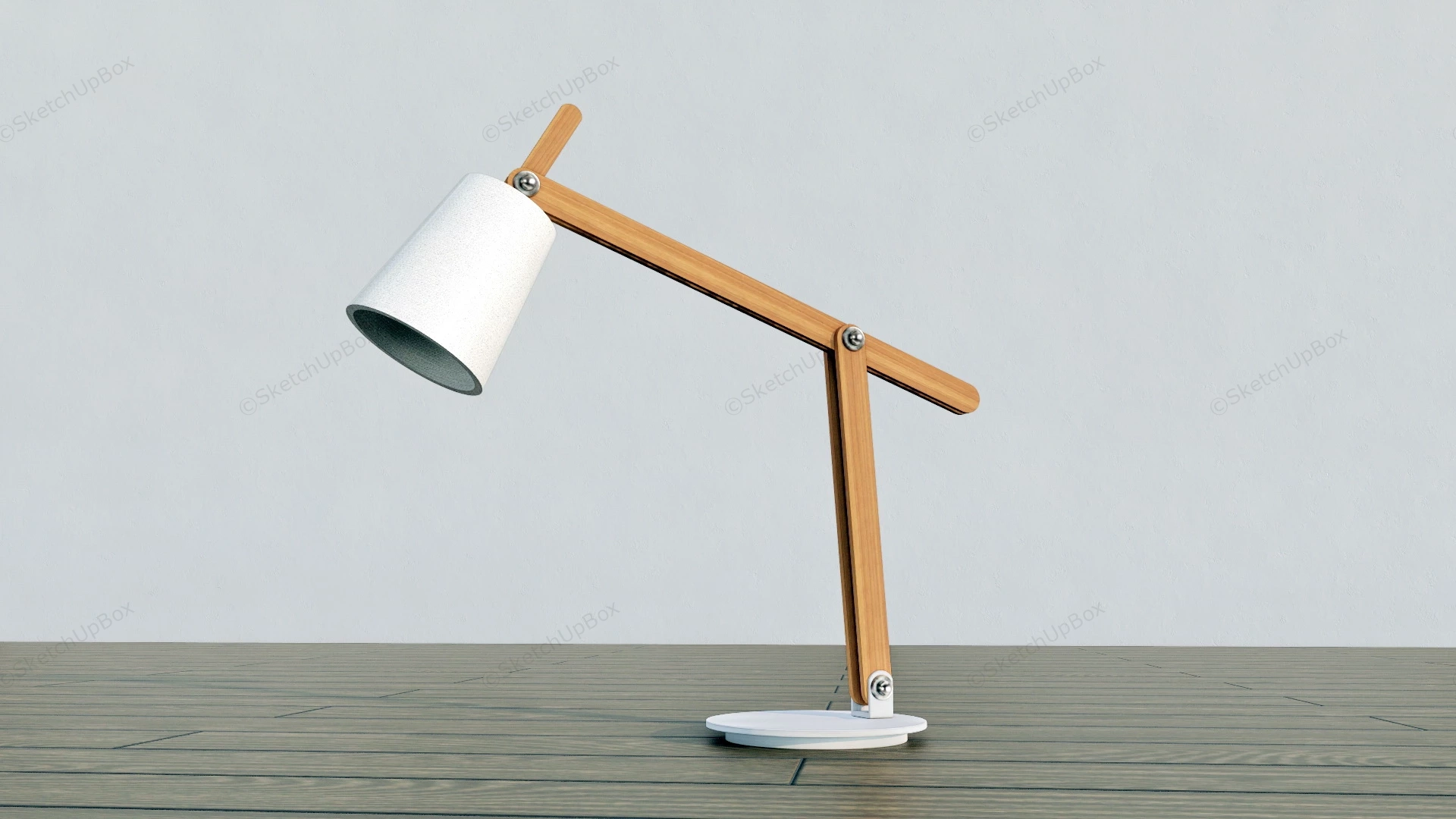 Adjustable Wooden Desk Lamp sketchup model preview - SketchupBox