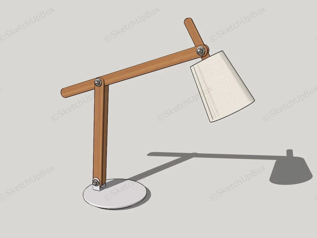 Adjustable Wooden Desk Lamp sketchup model preview - SketchupBox