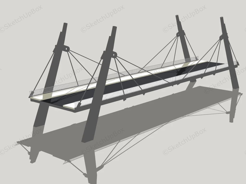 Cable Stayed Bridge sketchup model preview - SketchupBox