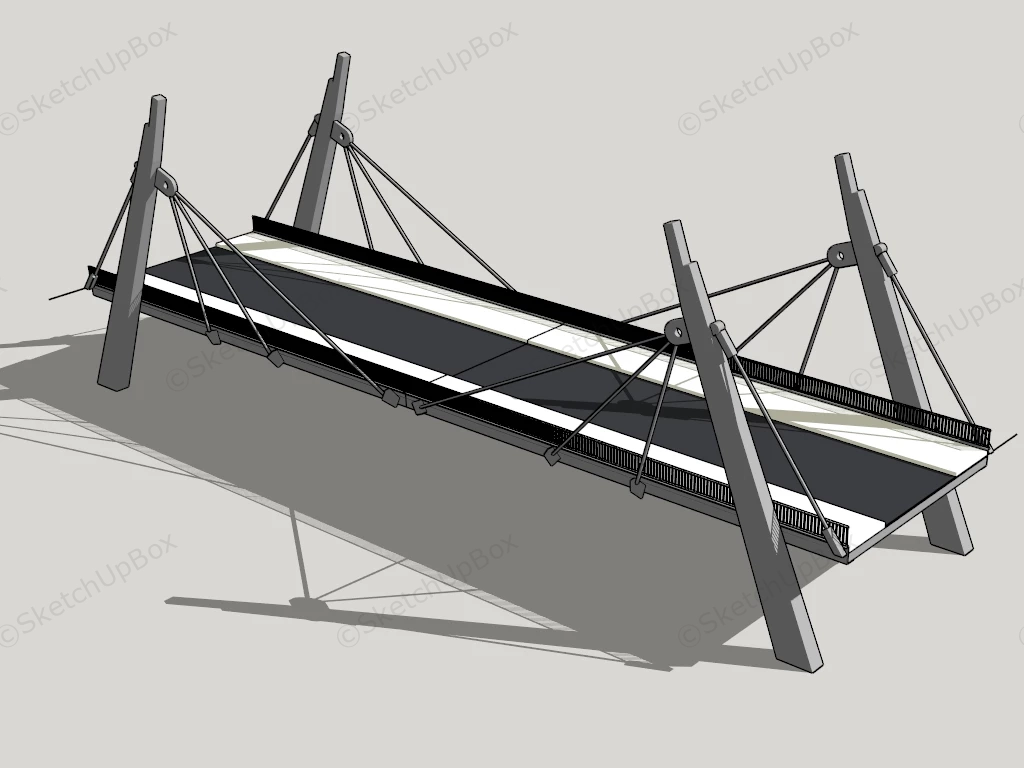 Cable Stayed Bridge sketchup model preview - SketchupBox