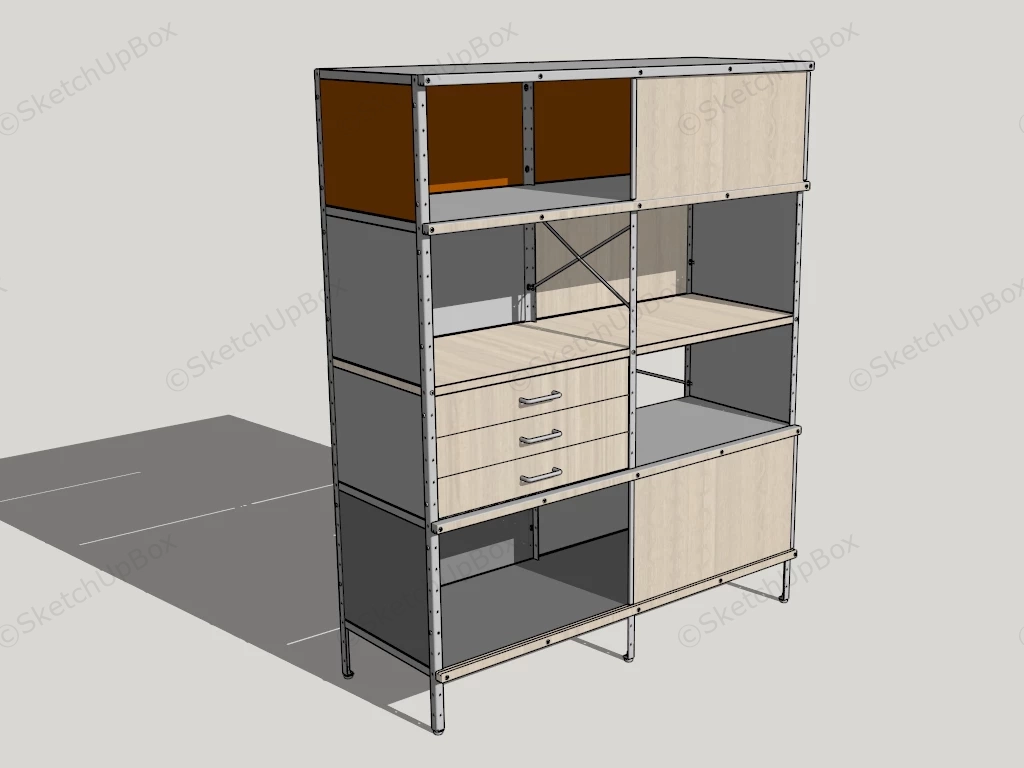 Industrial Design Bookcase sketchup model preview - SketchupBox